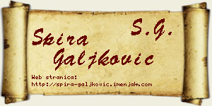Spira Galjković vizit kartica
